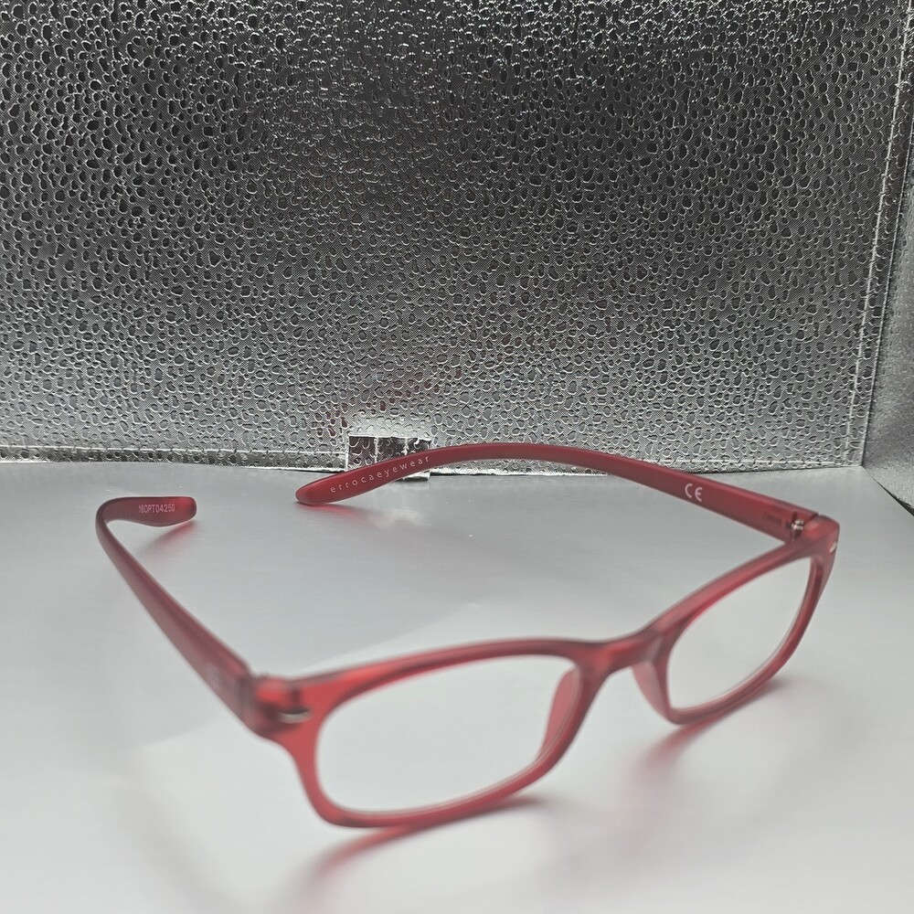 Rare Red Errocsyewear Rectangular Frame Reading Glasses 160PT04250 Retro Chic